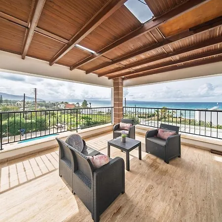 Villa Seafront Agnanti In Paphos With Private Pool And Games *